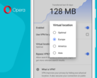 The latest version of the Opera for Android beta has introduced a VPN function. (Source: Opera)