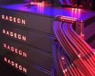 Four XFX Radeon RX Vega 64 desktop graphics cards with liquid cooling were used. (Source: Reddit - u/RadeonRampage365)