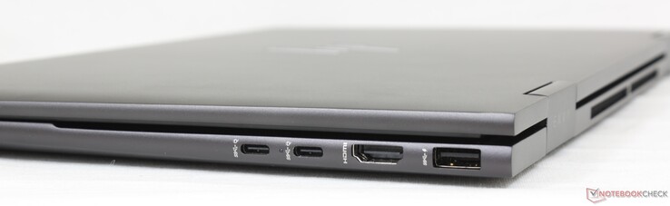 Right: 2x USB-C (10 Gbps) w/ Power Delivery + DisplayPort 1.4, HDMI 2.1, USB-A (10 Gbps)