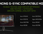 G-Sync will be available to non-certified monitors too, but Game Ready drivers will only be optimized for those monitors that NVIDIA has certified as being G-Sync Compatible. (Image source: NVIDIA)