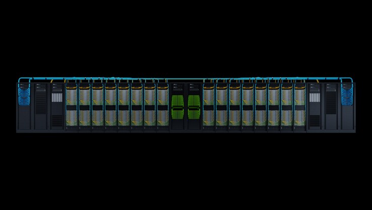 The DGH GH200 AI supercomputer connects 256 Grace Hopper Superchips with Nvidia's NVLink Switch System