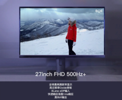 BOE now offers the fastest FHD panel with a 500 Hz refresh rate. (Image Source: BOE)