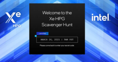 Intel&#039;s new Xe HPG GPU scavenger hunt landing page. (Image: Intel)