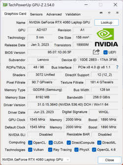 GPU-Z: GeForce RTX 4060
