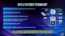 Features of the new 9th generation processors (Source: Intel)