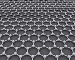 Graphene is made from a hexagonal latticework of carbon atoms and can technically be considered a single aromatic molecule regardless of its size. (Source: WikiCommons) 