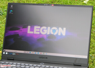 The Legion S7 outdoors (shot in an overcast sky).