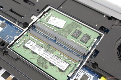 Only two of the four SODIMM slots are easily accessible