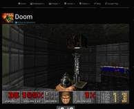 A Chromebook can run Doom, although sadly it's a flash port on a gaming website.