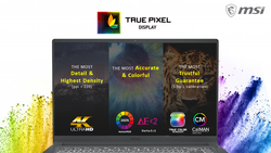 MSI True Pixel display is a combination of several features specially designed for creative pros. (Image source: MSI)