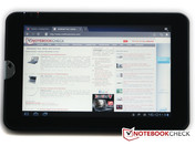 Toshiba AT100's browser Toshiba AT100's browser
