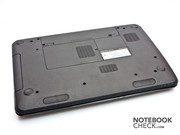 There is a cover on the bottom which grants access to the laptop's innards. There is a cover on the bottom which grants access to the laptop's innards.