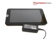The Toshiba AT100 and its power adapter. The Toshiba AT100 and its power adapter.