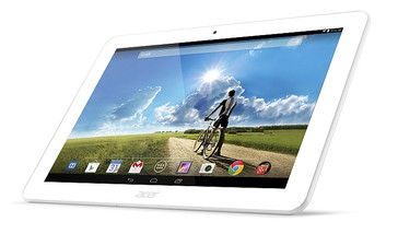 Acer Iconia Tab 10 left facing angled white