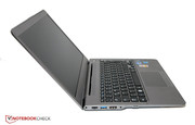 The ultrabook's opening angle is limited.