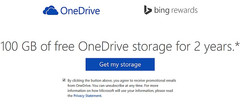 100 GB free OneDrive storage for two years with free Bing Rewards account