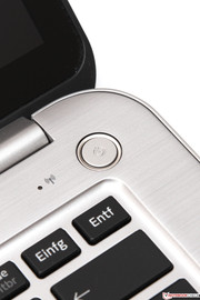 Stylish detail: The illuminated power button when in use.