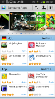 Samsung has its own AppStore.