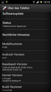 Android 4.0.4 with the prospect of an update.