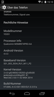 Android 4.4.3 is preloaded.