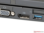 the port layout includes a DisplayPort...