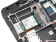 The 2.5-inch tray accommodates an mSATA-SSD with the corresponding adaptor.