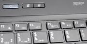 There are only three buttons above the keyboard, including the on/off button to the left. There are only three buttons above the keyboard, including the on/off button to the left.