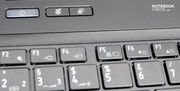 There are only three buttons above the keyboard, including the on/off button to the left.