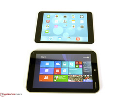 Toshiba Encore WT8 (above) and the iPad Mini (below) compared