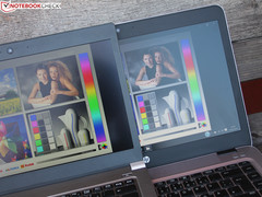 Comparison with HP EliteBook 840 G3 (TN panel, right)