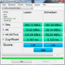 AS SSD benchmark: 260/164 MB/s read/write AS SSD benchmark: 260/164 MB/s read/write