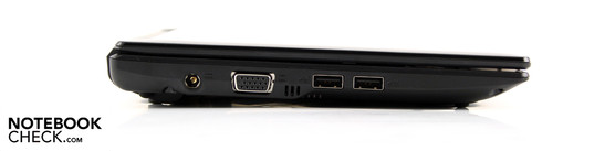 Left: AC, VGA, 2 x USB 2.0