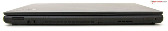 Front: card reader, audio connectors Front: card reader, audio connectors