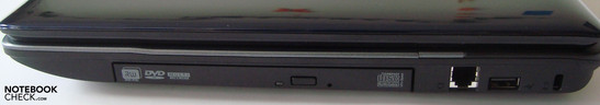 Right Side: DVD drive, Modem, USB, Kensington
