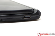 The right USB port is located in the casing's back area.