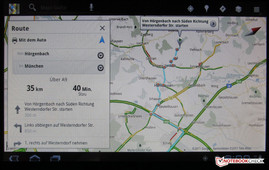 Route planning and navigation on the A100 with Google Maps