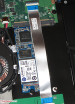 One SSD is inserted in our review sample. A slot for a second SSD is available.