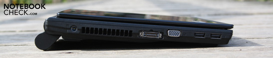 Left: AC, Easyport IV connector, VGA, 2 x USB 2.0