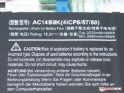 The battery has a capacity of 48 Wh.