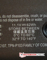 The battery in the dv7-7202eg has a capacity of 62 Wh. The battery in the dv7-7202eg has a capacity of 62 Wh.