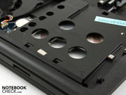The bracing here over the optical disc drive lends to the warp-resistant nature of the case. The bracing here over the optical disc drive lends to the warp-resistant nature of the case.