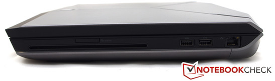 Right side: DVD burner, 2x USB 3.0, 1x LAN