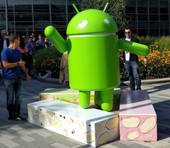 Android Nougat statue at Googleplex, Nougat now in control of 10 percent of the market