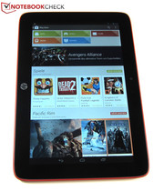 Due to its big display, the tablet can be controlled easily.