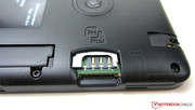 The slots for the micro-SIM and microSD cards are located underneath the case cover.