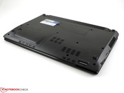 On the underside of the chassis are two access panels, one for the hard drive and one for the RAM. On the underside of the chassis are two access panels, one for the hard drive and one for the RAM.