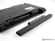 It sits firmly in its slot, held in place by a double slider. It sits firmly in its slot, held in place by a double slider.