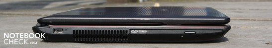 Left: DVD burner, USB 2.0