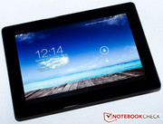 The 10-inch display of the tablet...