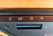 The SD-card slot is located right beneath the status LEDs.